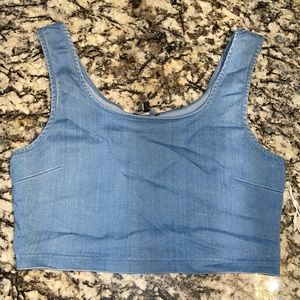 Tank strap crop top blue Jean for woman
